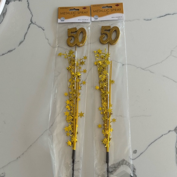 50th Birthday Party Decor Centerpieces Plates Dishes Napkins in Black and Gold ✨ - Picture 4 of 7